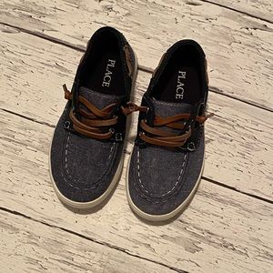 Navy blue boat shoes